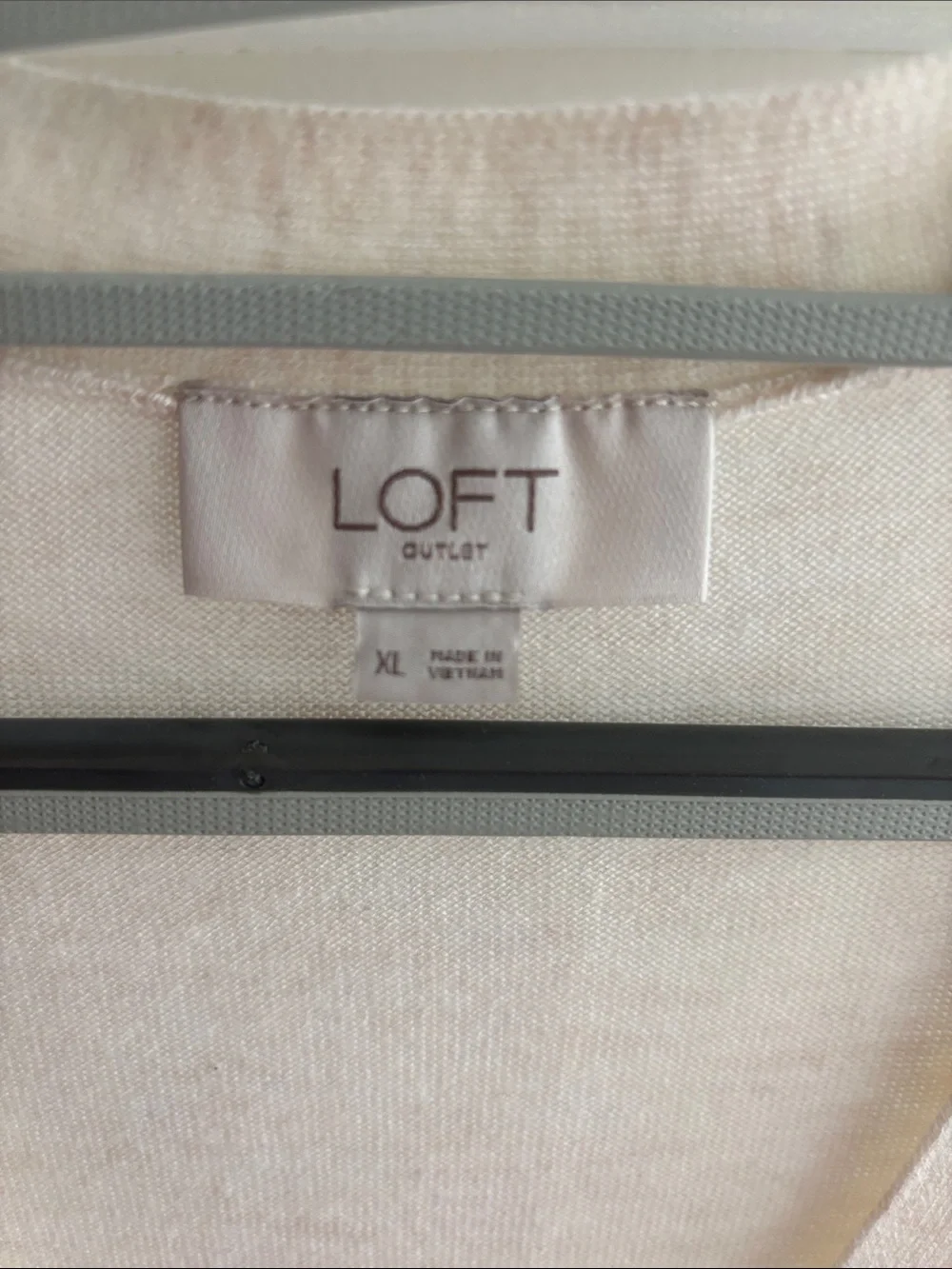 LOFT Cream Lightweight V-Neck Button Cardigan